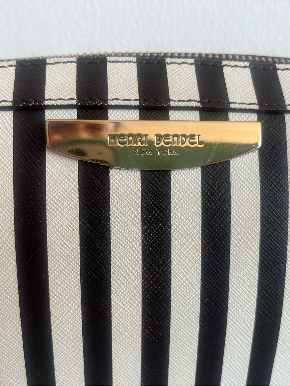 henri bendel Black & White Vertical Stripe Belt Bag - Picture 6 of 7